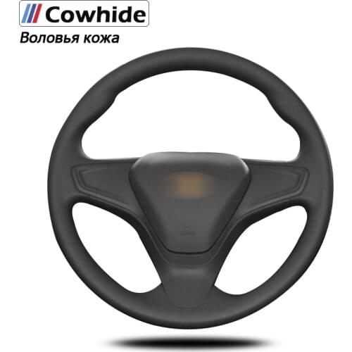 Handsewing Black Genuine Leather Steering Wheel Covers for Chevrolet Malibu XL 2016 2017 Equinox 2017