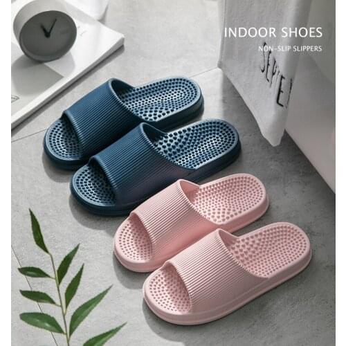 Slippers household summer bathroom slippers thickened EVA antiskid massage slippers tasteless slippers female bath slippers male