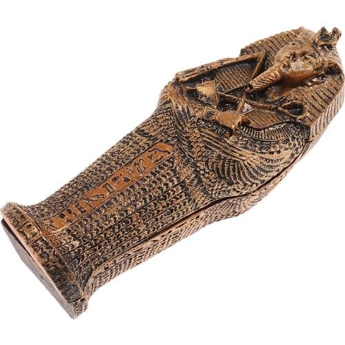 Egyptian Egypt Coffin With Mummy Figurine Resin Craft Art Decor Collectible