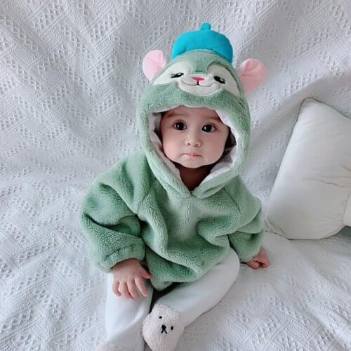Infant Baby Costume Romper Onesie Newborn Baby Cartoon Clothes Soft Green Rabbit PIG Cute Flannel Toddler Outfit For Season
