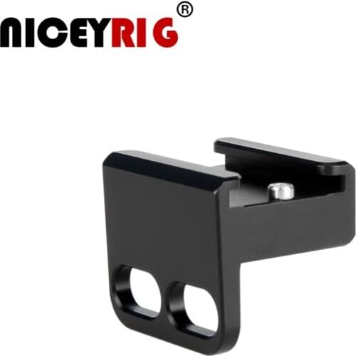 NICEYRIG Cold Shoe Mount 1/4" Screw Hot Shoe Stand Camera Cage Rig 1/4 Cold Shoe Flash Microphone Bracket DSLR Cage Support Rig
