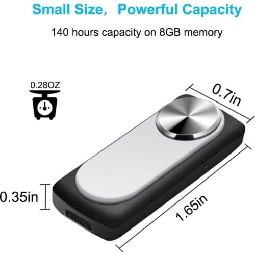 Mini Voice Recorder - Voice Activated Recordings - 20 Hours Working Time - 8GB Capacity - Easy One Button Operation