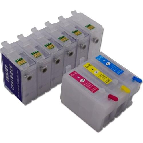 5Sets P600 T7601-T7609 Refillable Ink Cartridge with Auto Reset ARC Chip for Epson SC-P600 Printer