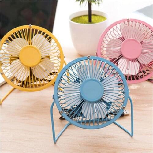 Mini Fan Desk USB Fan Color Quiet Strong Wind Metal Desktop Desk Silent Laptop PC Quiet Cooler Fan
