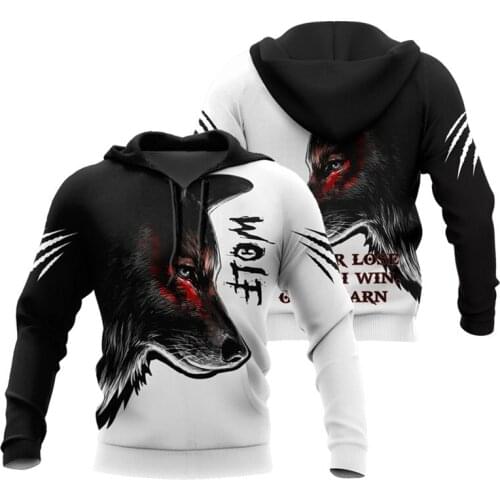 New fashion hoodie Beautiful Animal Love Wolf 3D Printed Unisex Deluxe Hoodie Zip hoodie Casual Sweatshirt Tracksuit
