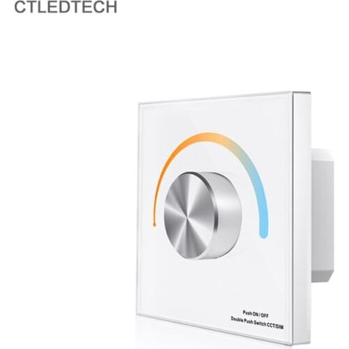 New T12-K DMX512 CCT Duble Color knob dimming touch panel DMX512 Signal Rolary 0-100% dimming Glass panel