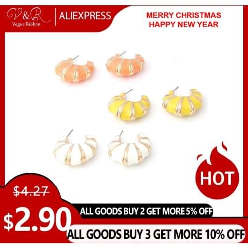 Hollow Bamboo Effect White Enamel Chunky Hoop Earring, Dangle Fashion Earrings, Autumn Style Gold, 2019 New Earring Wholesale