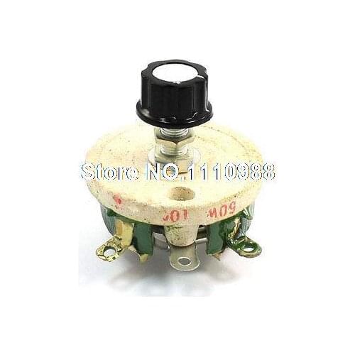 Wirewound Ceramic Potentiometer Variable Rheostat Resistor 50W 100 Ohm