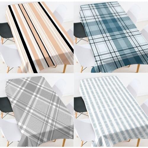 Geometric striped lattice party decoration Rectangular tablecloths Oilcloth on table Flexible glass table protector cover table