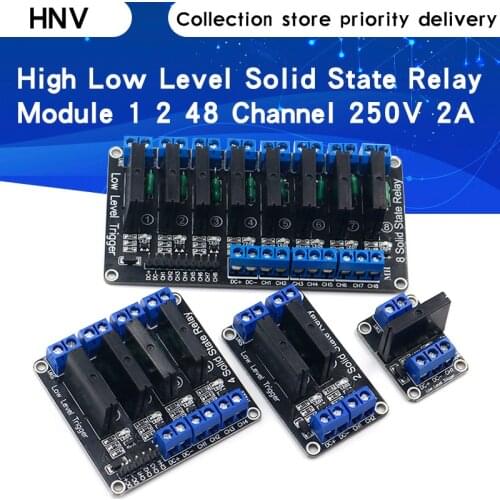 1 2 4 8 Channel 5V DC Relay Module Solid State High Level SSR AVR DSP G3MB-202P Relay for Arduino