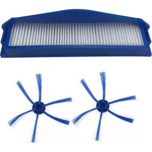2Pcs 6-Armed Sweeping Robot Side Brushes & 1Pcs Hepa Filter Replacement For FC8007 FC8792 FC8794 FC8796