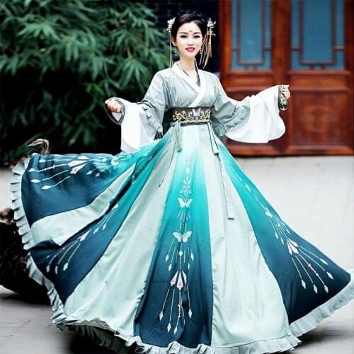 Chinese Traditional Dress Hanfu Red Women Folk Dance Fairy Dresses Vintage Outfits Ancient Stage Costumes Girls Princess Suits