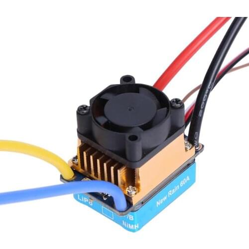 High quality OCDAY 5-13V 320A Waterproof 3S 60A Brushed Motor ESC Electronic Speed Controller For 1/10 RC Car