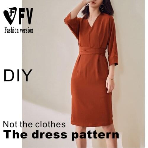 Ladies' V-neck pattern dress cutting structure chart layout design clothing board BLQ-371