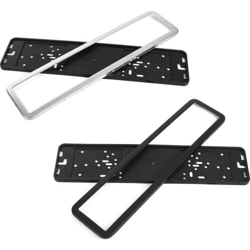 1 Set Stainless Steel European German Russian 8K Car License Plate Frame Number Plate Holder