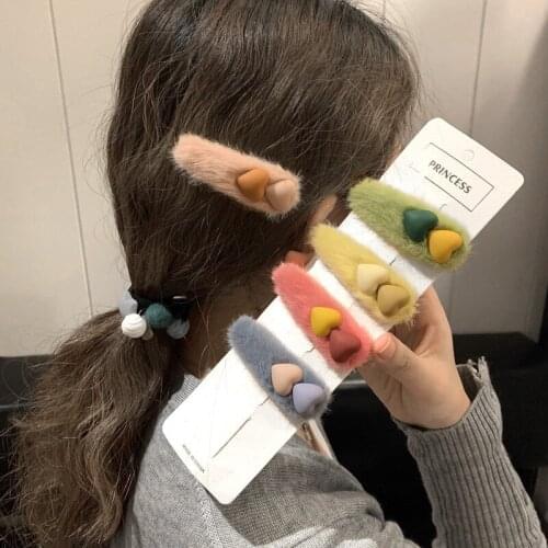 1PCS lady plush Hairpins acrylic Love BB Hair Pin Clips For Women Girl exquisite Hairclip Styling Pin Barrettes Hair Accessories