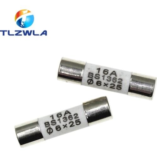 10PCS 6*25mm ceramic fuse 6*25 Ceramic insurance tube 6x25MM 0.5A 1A 2A 3A 5A 6A 7A 8A 10A 15A 20A 25A 30A 250V RO57 fuse BS1362