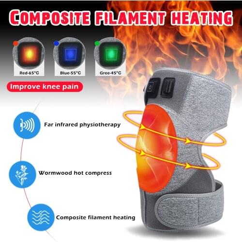 3 Adjutsable Electric Heating Knee Pads To Keep Warm Legs And Joint Pain Heating Compress Far Infrared Knee Brace Wrap
