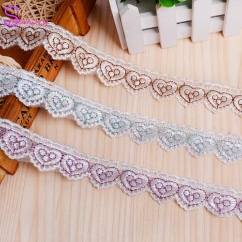 30M 3CM Color heart Curtain Lace fabric Ribbon Trim Fringe DIY accessories for Dress Sofa Cushion Pillow Clothing Decoration