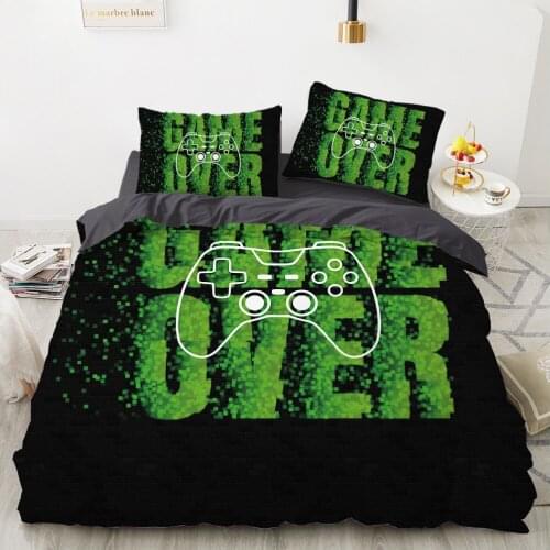 3D Bedding Set King Europe Queen Size Duvet Cover Set Bedclothes With Pillowcase Linen Home Textiles Bed Set Game Over Gamepad