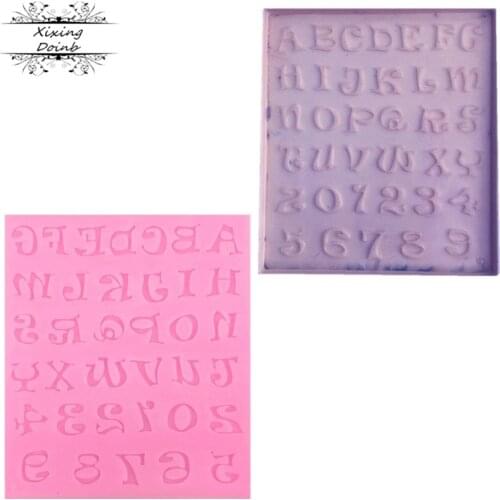 Alphabet English Letters/ number Silicone Mold Chocolate Fondant Cake Decorating Tools