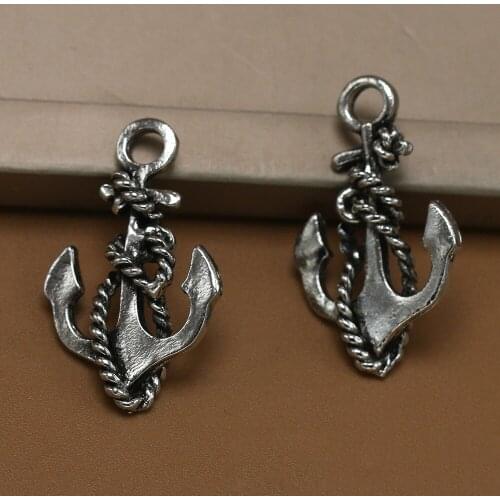 ANGRLY 50pcs 19*28mm Have Hook Up Retro Alloy Anchor Pendant Pirate Wind DIY Decoration Hand Party Gifts Box Accessories Crafts