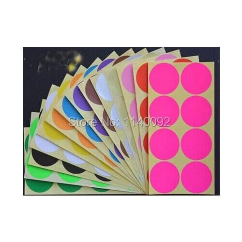 Free shipping wholesales dia.5cm 240pcs a lot colorful round blank paper stickers/gift packing labels/price tag/DIY stickers