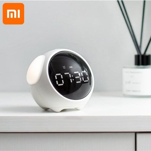 For xiaomi Cute Alarm Clock Kids Child Sleep Bedside Alarm Clock Digital Wake Up Temperature Snooze Timer Clock for Bedroom