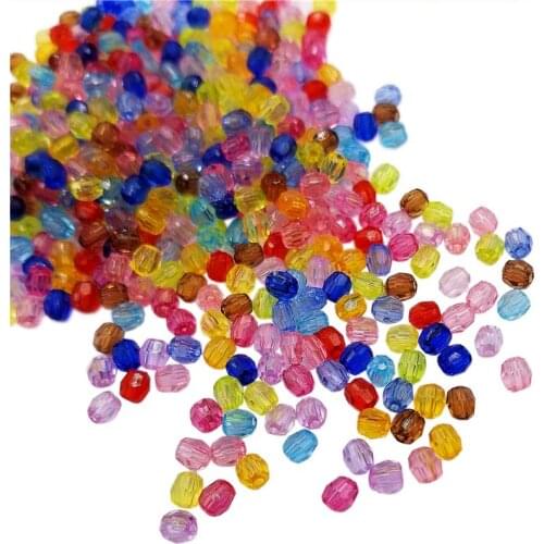 4mm 200Pcs Crystal Acrylic Beads DIY Findings Jewelry Making Handmade Craft Necklace Bracelet Pendant Candy Color