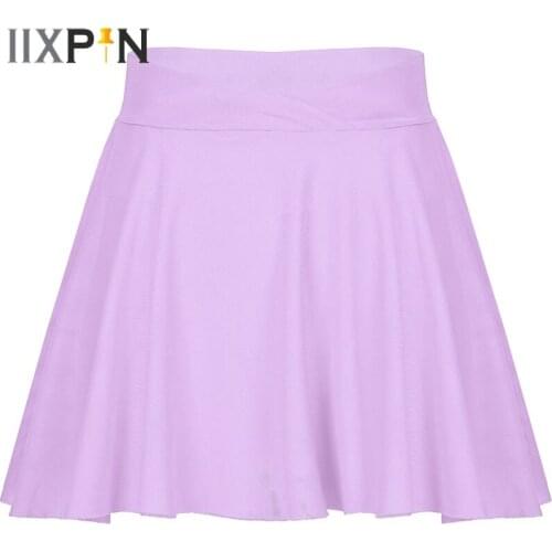 IIXPIN Women Adult Latin Ballet Tutu Dance Skirt Rumba Stage Dancing Training Costume Mesh Soft High Waist Two Layers Mini Skirt