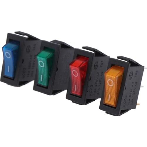 KCD1 5A Red Green Ip67 Mini Round Toggler Switch Led Lamp 3pins On Off Pc Power Small Rocker Switch