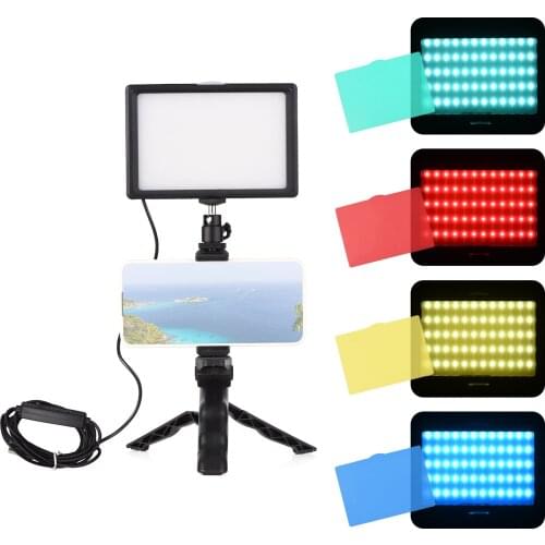 Andoer Desktop Lighting Kit Professional LED Video Lamp + Adjustable Tripod for Live Stream Vlog Shooting Video Photography