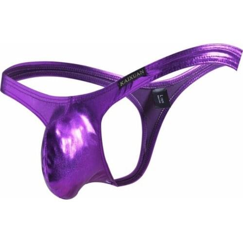 Mens Underwear Thongs Faux Leather Patent Leather Sexy Thongs Stage Nightclub Show Gay Man Pants tanga hombre string ficelle