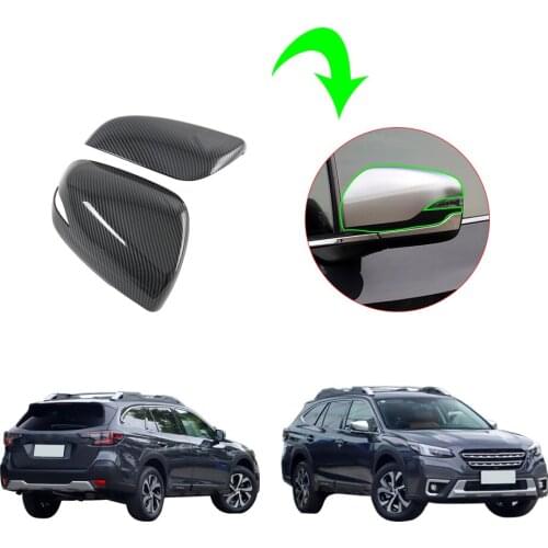 Carbon Fiber Side Door Mirror Cover Molding Trim Rear View Mirrors For Subaru Outback 2021 (Carbon Fiber Pattern)