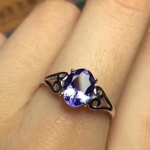 Natural And Real Tanzanite luxury ring ring Free shipping gemstone 925 sterling silver Fine jewelry