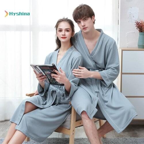 Spring and Summer Couples Nightgown Sweat Wicking Bathrobe Bathrobe Bathrobe Pajamas