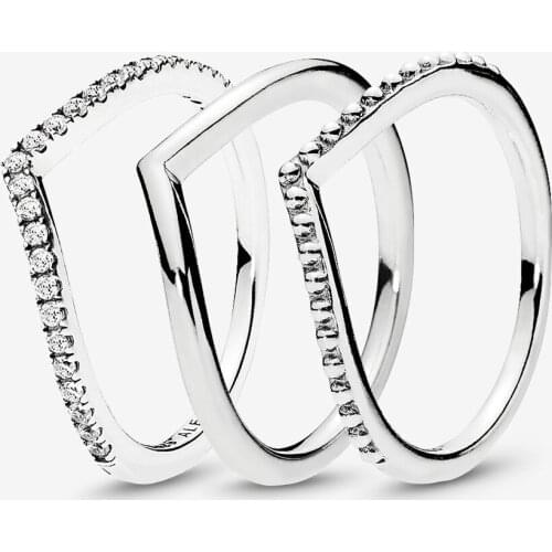 New Fashion Original Silver Color Stackable Classic Wishbone Ring For Women Resizable Wedding Engagement Rings DropShip