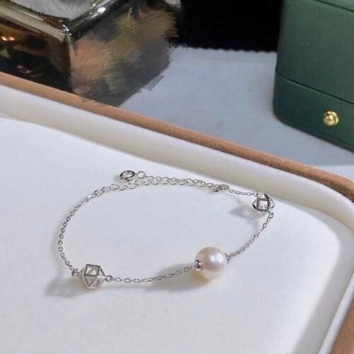 NEW ARRIVAL 925 Sterling Silver Bracelet Settings Finding Mountings Base Part Bangle for Agate Edison Pearls Jade Coral Bead
