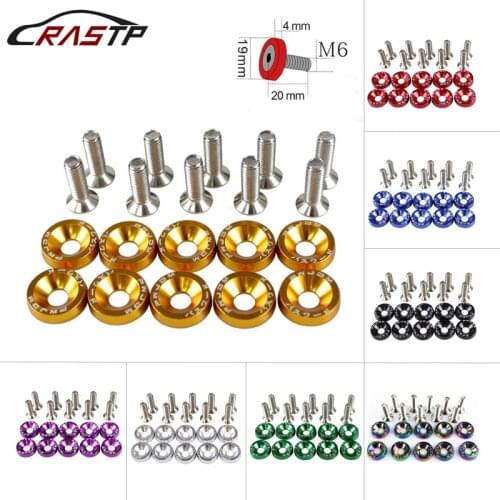 Password JDM Aluminum Fender Washers And M6 Bolt for Honda Civic Integra RSX EK EG DC Car-styling License Plate Bolts RS-QRF002