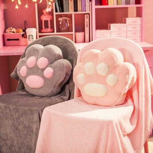 Plush Toy Cat Paw Cushion 2 In 1 Blanket Pillow Lovely Kitten Claw Soft Stuffed Girl Birthday Holiday Gift Sofa Car Home Decor
