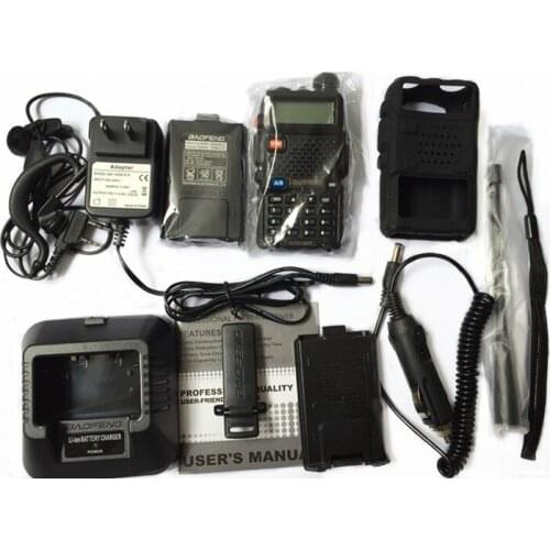 BaoFeng UV-5R Walkie Talkie VHF/UHF136-174&400-520Mhz+Battery Case+Car Charger+Soft Case Handy Hunting Radio Receiver +Headfone