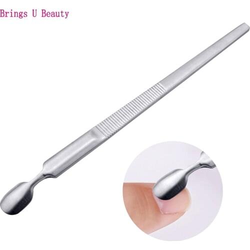 Professional Cuticle Pusher and Spoon Cuticle Remover Stainless Steel Nail Cleaner for Nail Care Nail Art Manicure Pedicure Tool