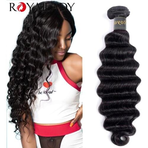 Royal Lady Brazilian Loose Deep Wave Bundles Human Hair Bundles 1 Piece 100% Unprocessed Human Hair Extensions Weave