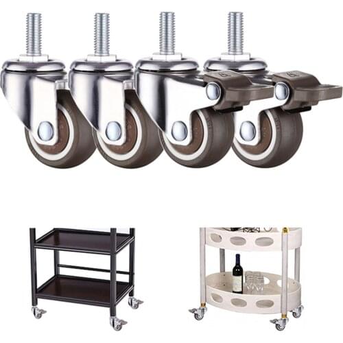 360 Degree Swivel Casters Wheel Rubber Rollers 1/1.25/1.5/2 Inch No Noise Wheels For Shopping Cart Trolley Caster 1/4PCS