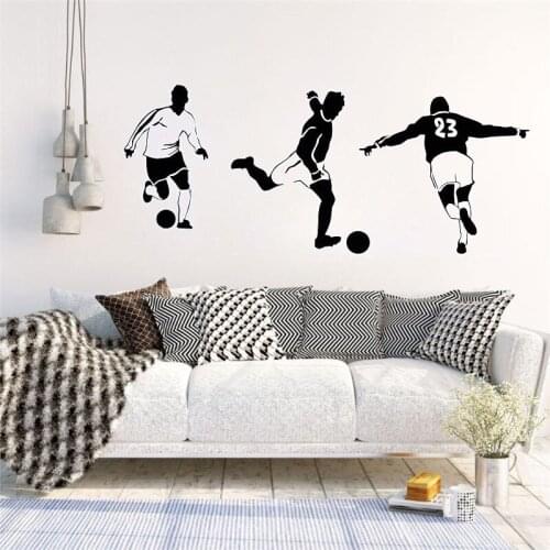 Trends On Wall White Pvc Football Player Wall Sticker Wall Sticker Sport Mural Home Wall Decals Removable FN-65