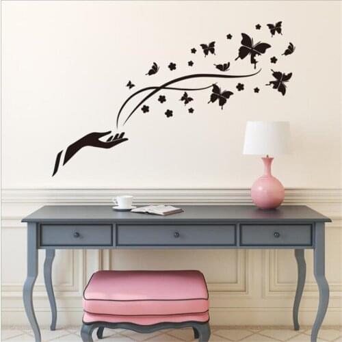 Vivid Creative black butterfly wall sticker Living room bedroom wall decoration Simple style art mural Home decoration