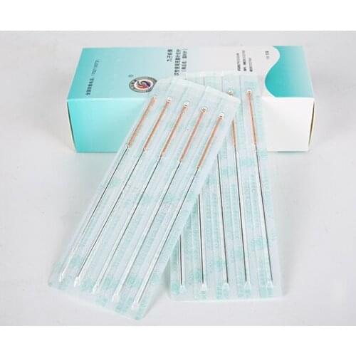 100pcs Yuanli needles accupuncture massage disposable copper handle round sharp acupuncture needles 0.4/0.5/0.6mm
