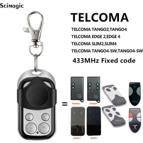 2pcs TELCOMA TANGO2,TANGO4 EDGE 2,EDGE 4,SLIM2,SLIM4,TANGO4-SW,TANGO4-SW Garage Door Remote Command Clone 433.92MHz Fixed Code