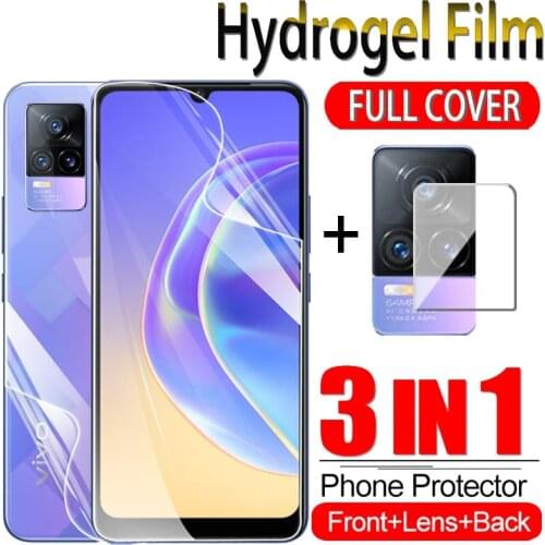 3in1 Front Back Hydrogel Film For Vivo V21e V 21e v21e Camera Lens Soft Protecion Film vivo v21e v21 5g v21 4g Screen Protector
