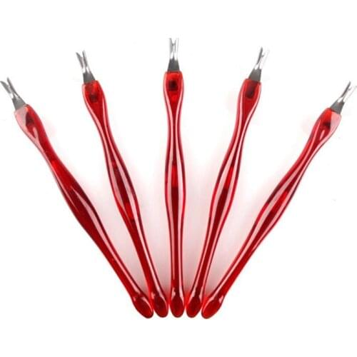 5pc Cuticle Pusher Stainless Pusher Nail Art Fork Manicure Tool For Trim Dead Skin Fork Nipper Pusher Trimmer Cuticle Remover